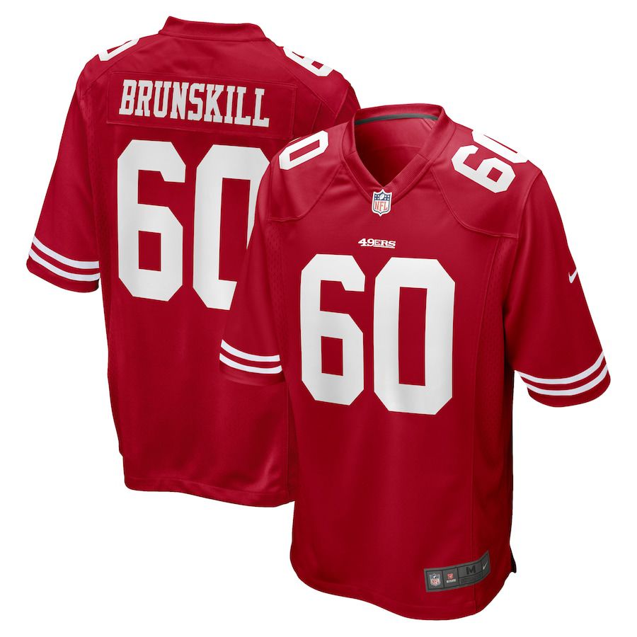 Men San Francisco 49ers #60 Daniel Brunskill Nike Scarlet Game NFL Jersey